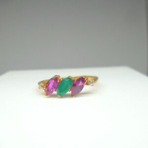 22kt / 916  color stone delicate ring for ladies lrg0616