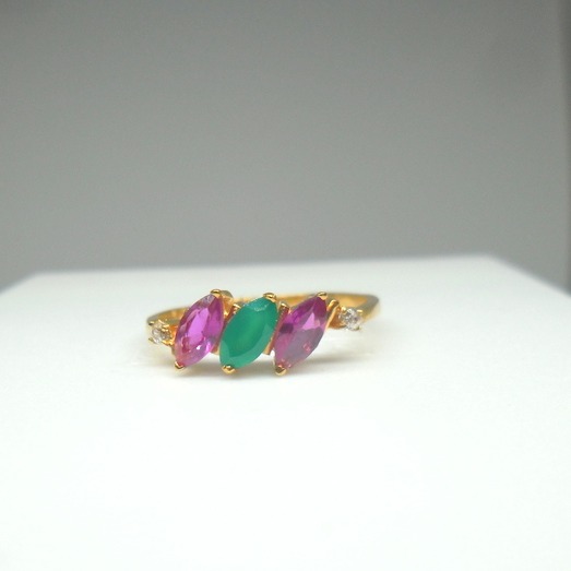 22kt / 916  color stone delicate ring for ladies lrg0616