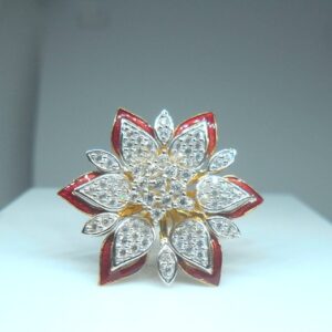 916 / 2kt gold fancy flower shape ladies ring - lrg0128