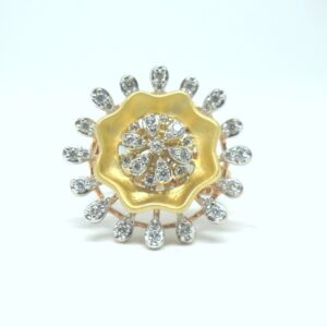 18kt rose gold fancy flower shape bridal ring lrg0613