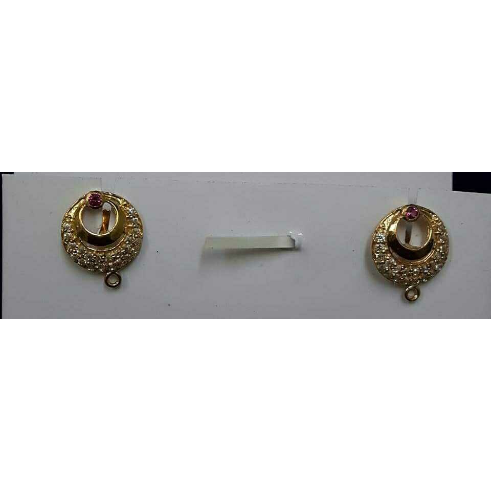 18KT Yellow Ladies Indian Round Shaped Gold Earrings