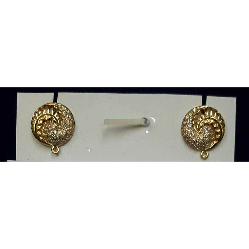 750 Yellow Gold Indian Ladies Round Earrings