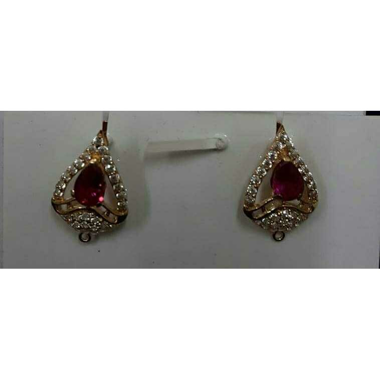 18K Gold Ladies Indian Diamond Earrings