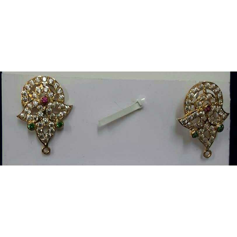 18K Gold Indian CZ Diamond Earrings