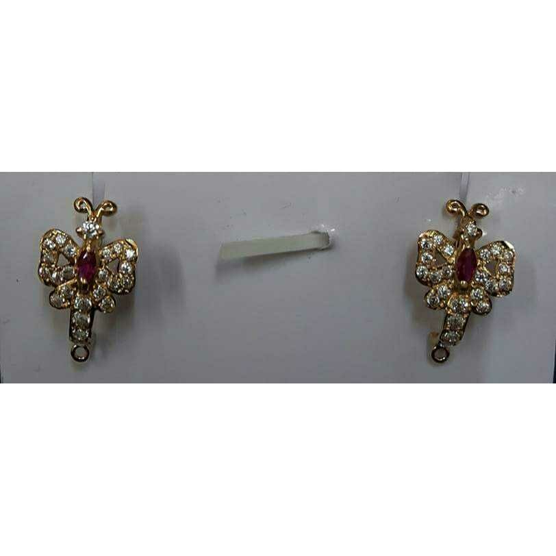 18KT Gold Indian Butterful Style Earrings