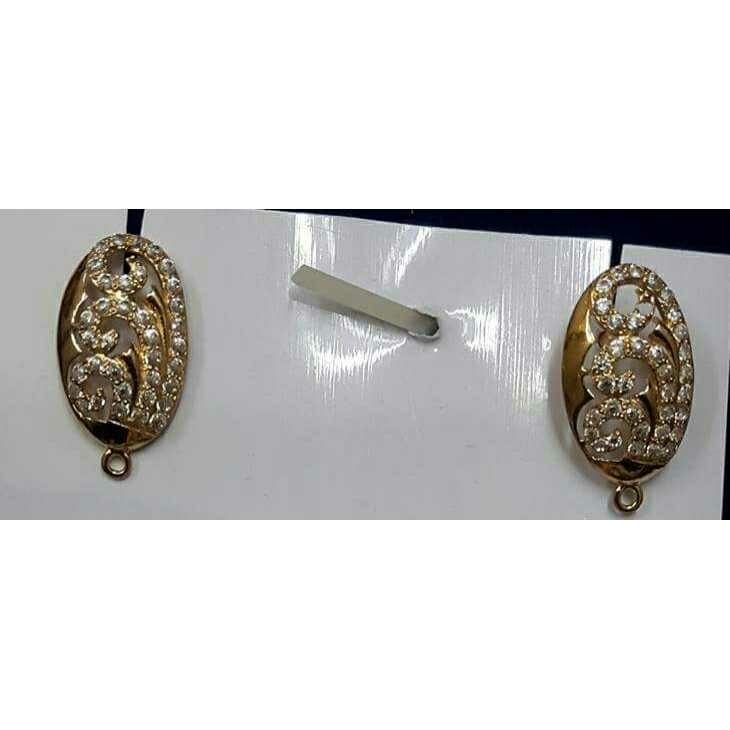 18KT Yellow Gold Ladies CZ Stylish Diamond Earrings