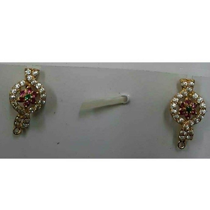 750 Yellow Gold Attractive CZ Ladies Earrings