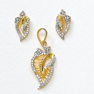 22KT Gold Pendant Set PS-363