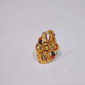 916 Flower Design Gold Ring