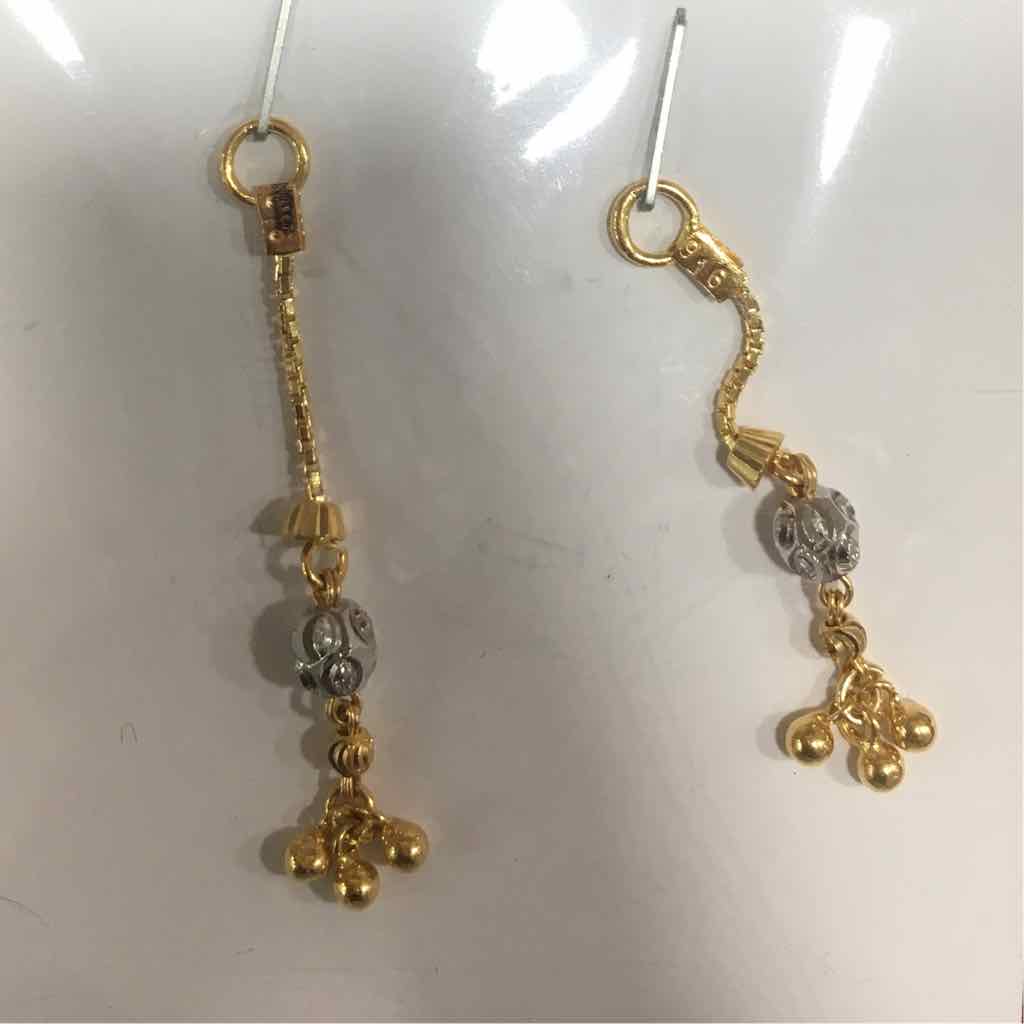 22K Gold Ladies Latkan earring - Image 2
