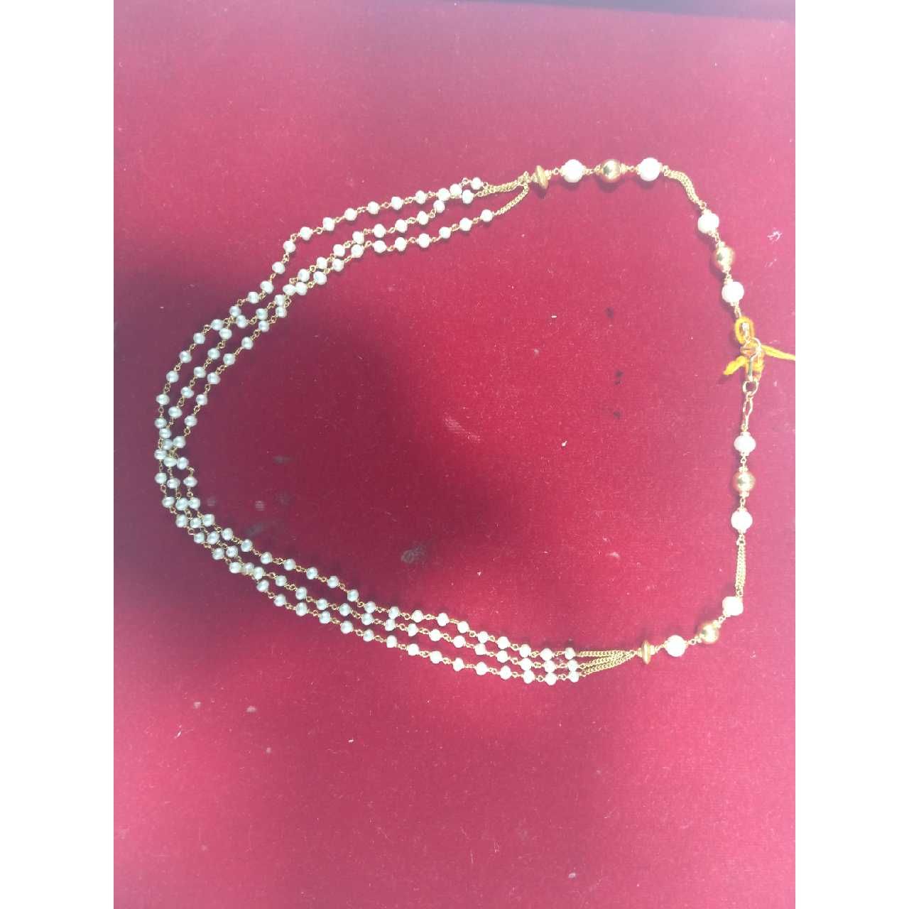 22K Gold Vertical Ladies Moti Mala