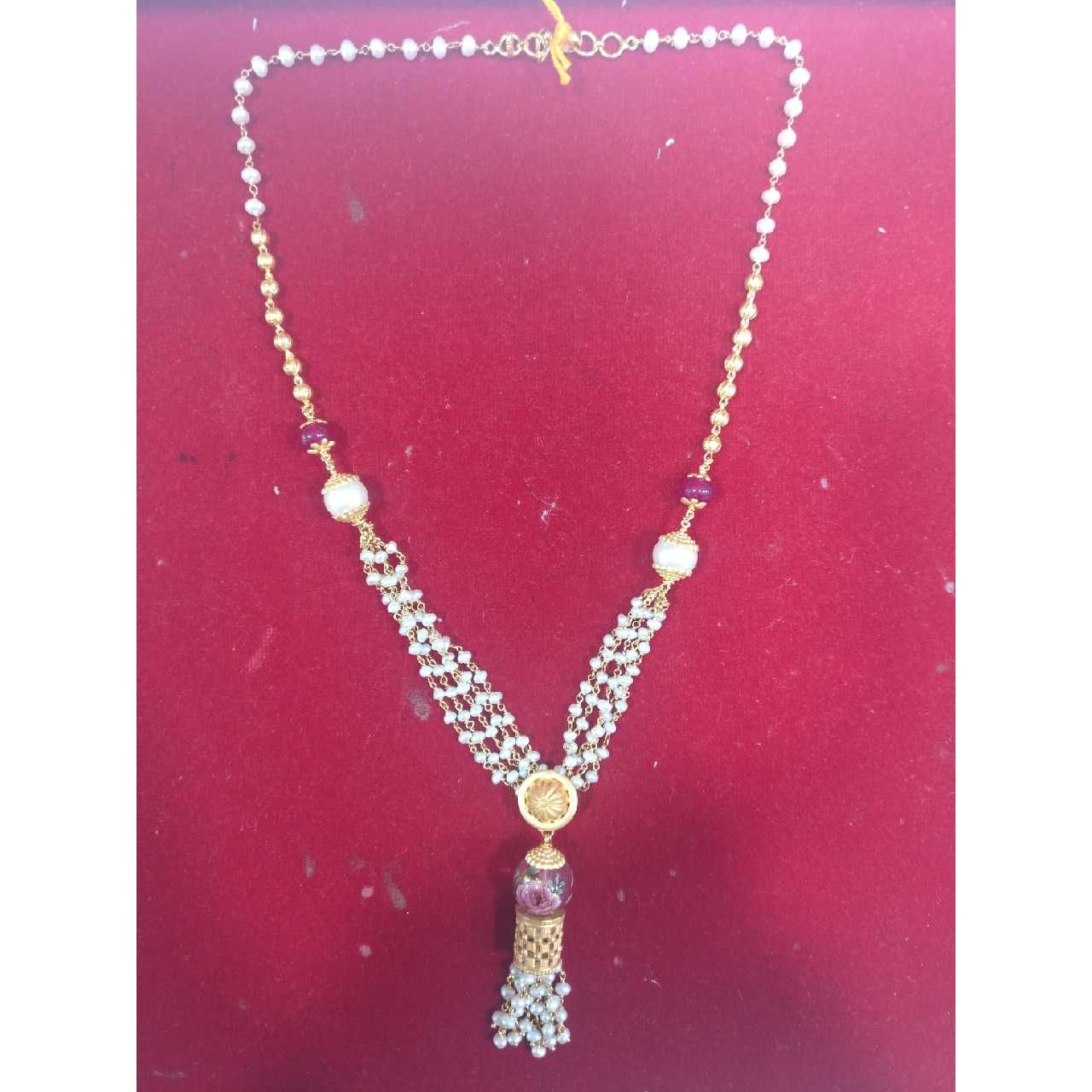 22K Gold Vertical Moti Mala