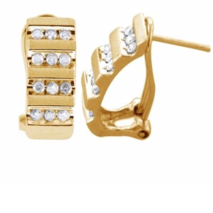 0.50 Carat White Diamond Earrings 10k Gold
