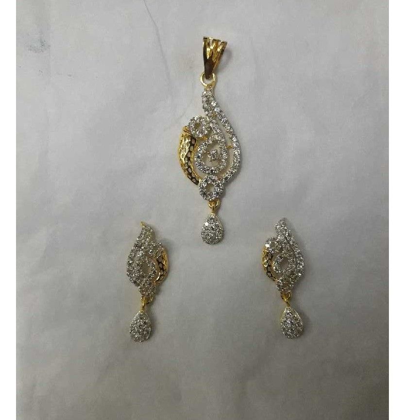 916 Gold Studded Diamond Ladies Pendant Set