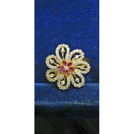 22KT Yellow Gold Ladies Flower Shaped Modern Ring