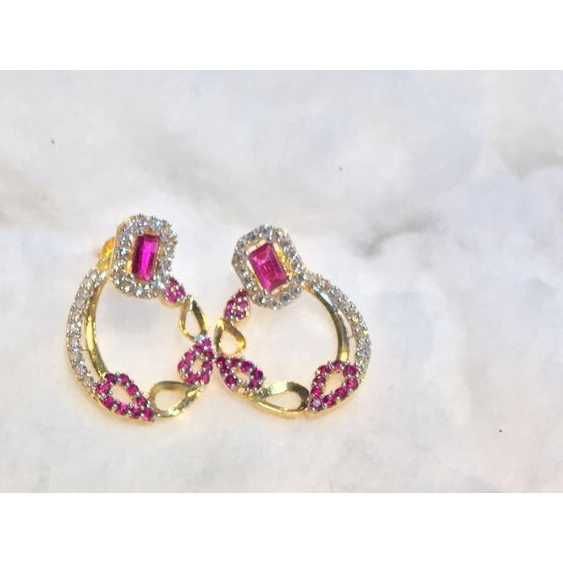 22KT Gold Indian Ladies Attractive Earrings - Image 2