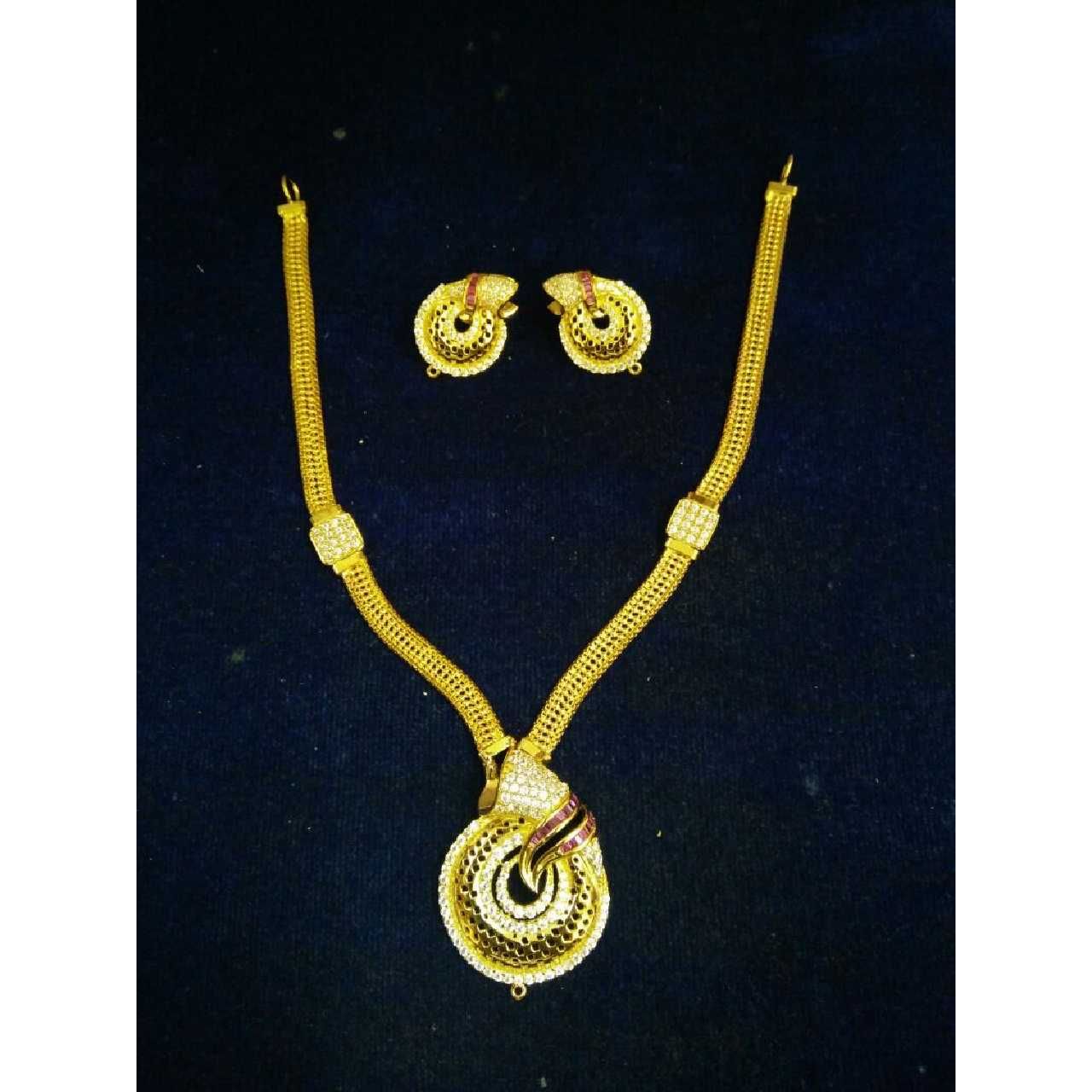 22KT Gold Ladies Indian Fancy Necklace Set
