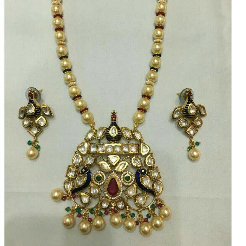 Fancy Ladies Moti Yellow Necklace Set