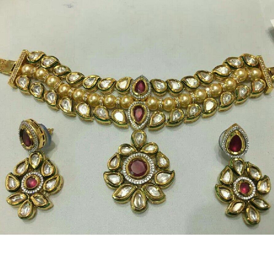 Brass Designer Ladies Necklace Set