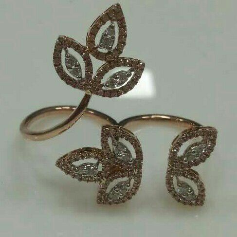 Flower Shape 916 Gold Fancy Ladies rings