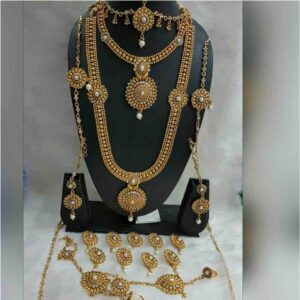 Antique Copper Uncut Wedding Necklace Set