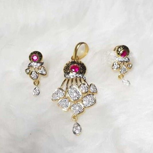916 exclusive cz oxidised pendant set