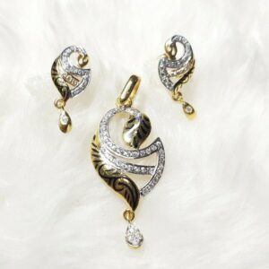 916 exclusive cz oxidised pendant set