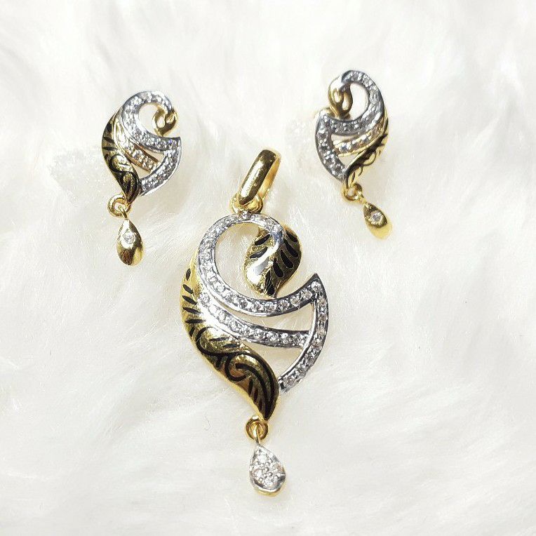 916 exclusive cz oxidised pendant set