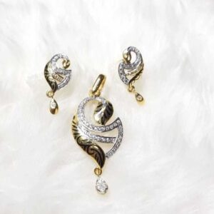 916 exclusive cz oxidised pendant set