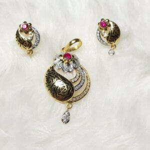 916 exclusive cz oxidised pendant set