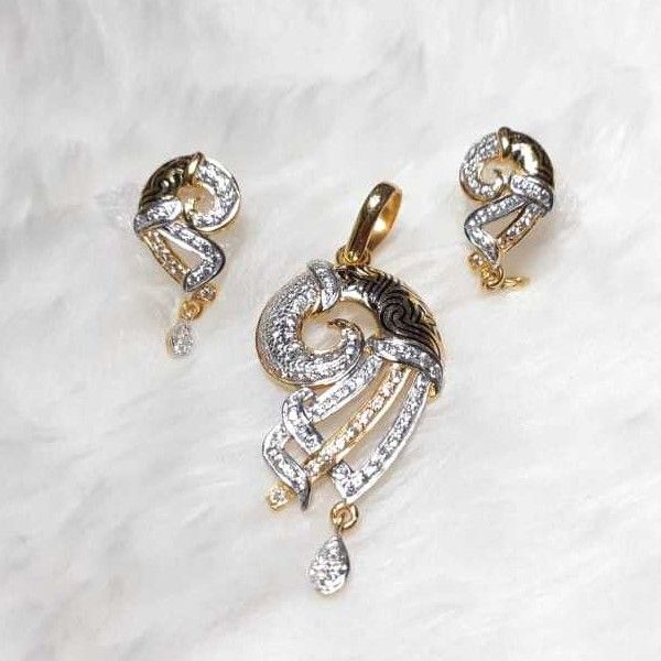 916 exclusive cz oxidised pendant set