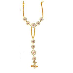 916 Attractive Gold Ladies Flower Design Hathpan