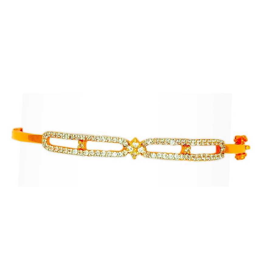 916 Gold Fancy CZ Ladies Bracelet