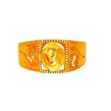 22K/916 Gold CZ ladies Plain Gents Ring