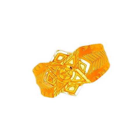 916 Plain Gold CZ Star Shape Gents Ring
