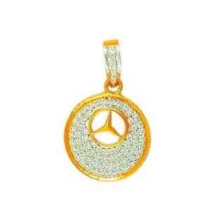 916 Gold CZ Fancy Audi Pendant