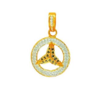 22K Gold CZ Fancy Pendant