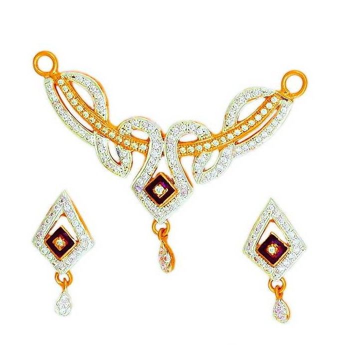 916 Gold CZ Designer Mangalsutra
