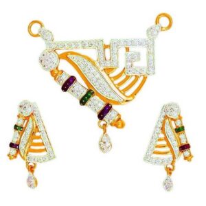 22K/916 Gold CZ Ladies Mangalsutra Pendant