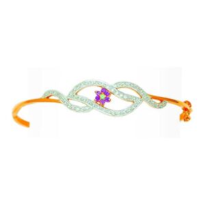 22KT Gold Ladies Designer Flower Shaped CZ Bracelet