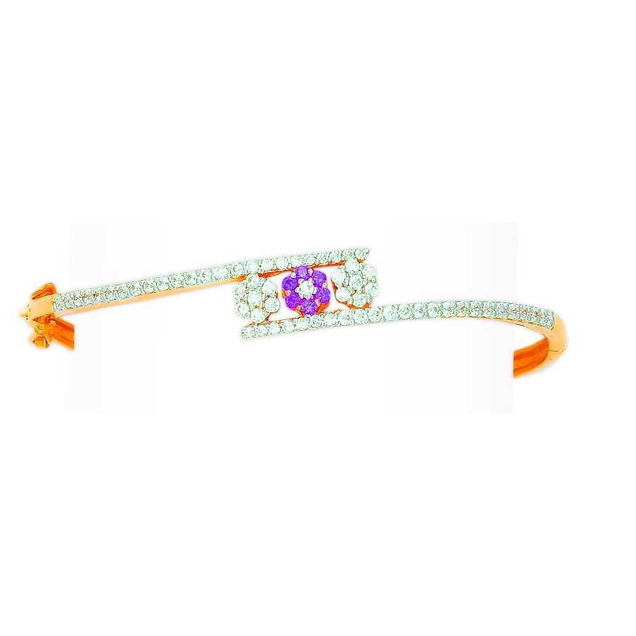 22K/916 Gold Purple Stone Fancy Bracelet