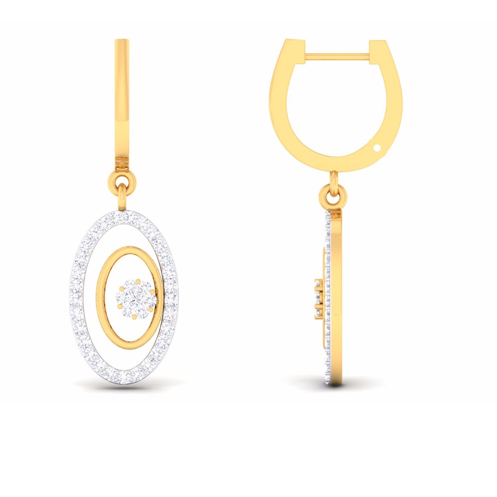 18KT Round Shaped CZ Diamond Pendant set - Image 3