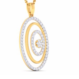 18KT Round Shaped CZ Diamond Pendant set