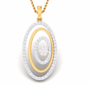 18KT Round Shaped CZ Diamond Pendant set
