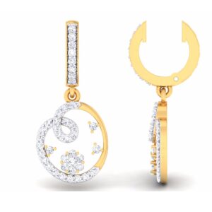 750KT Gold Ladies Fancy V-Prong CZ Diamond Pendant set