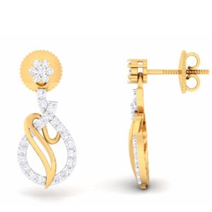 18KT Fancy Gold Ladies CZ Diamond Pendant set