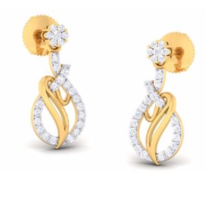 18KT Fancy Gold Ladies CZ Diamond Pendant set