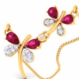 18KT Gold Ladies CZ Diamond Pendant set