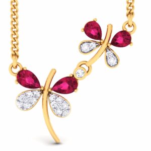 18KT Gold Ladies CZ Diamond Pendant set