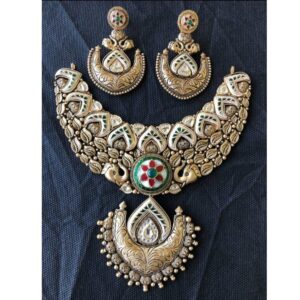 916 gold elephant design necklace set